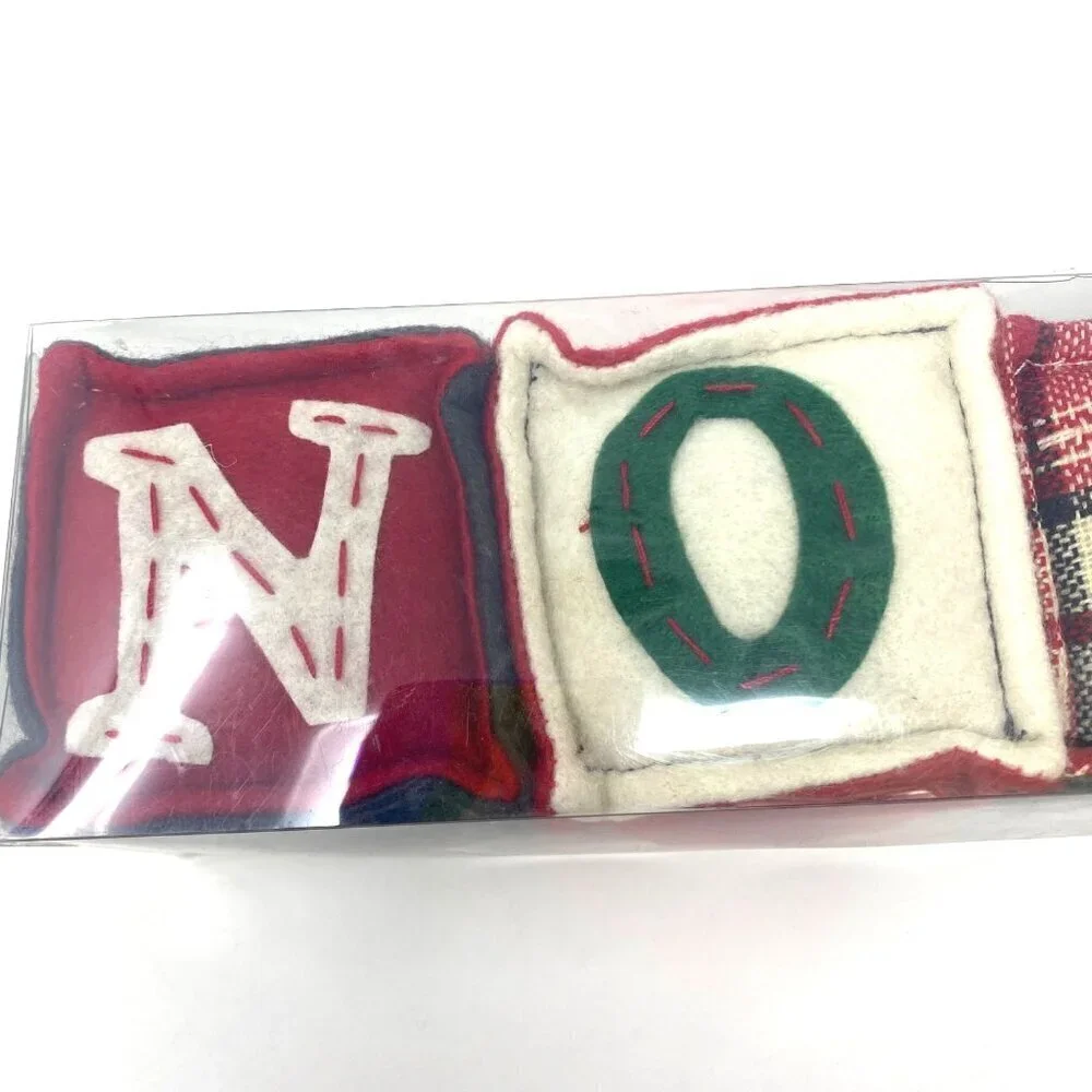 Target Threshold Word Art NOEL Blocks Quilt Plush Decor Country Holiday